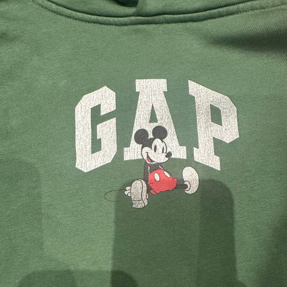 🎉BUNDLE 10 for $20🎉 GAP Mickey Mouse Green Hoodie with Logo - Picture 2 of 6